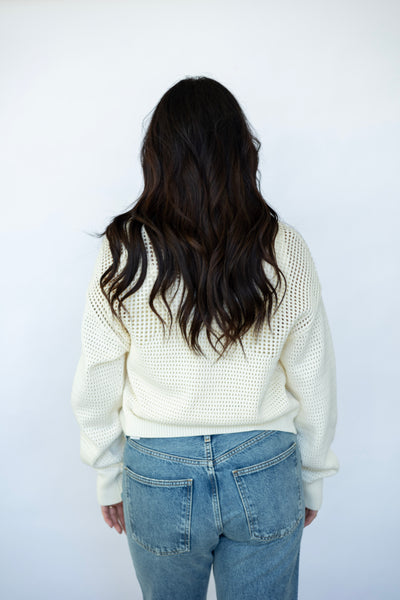 Women's open knit sweater