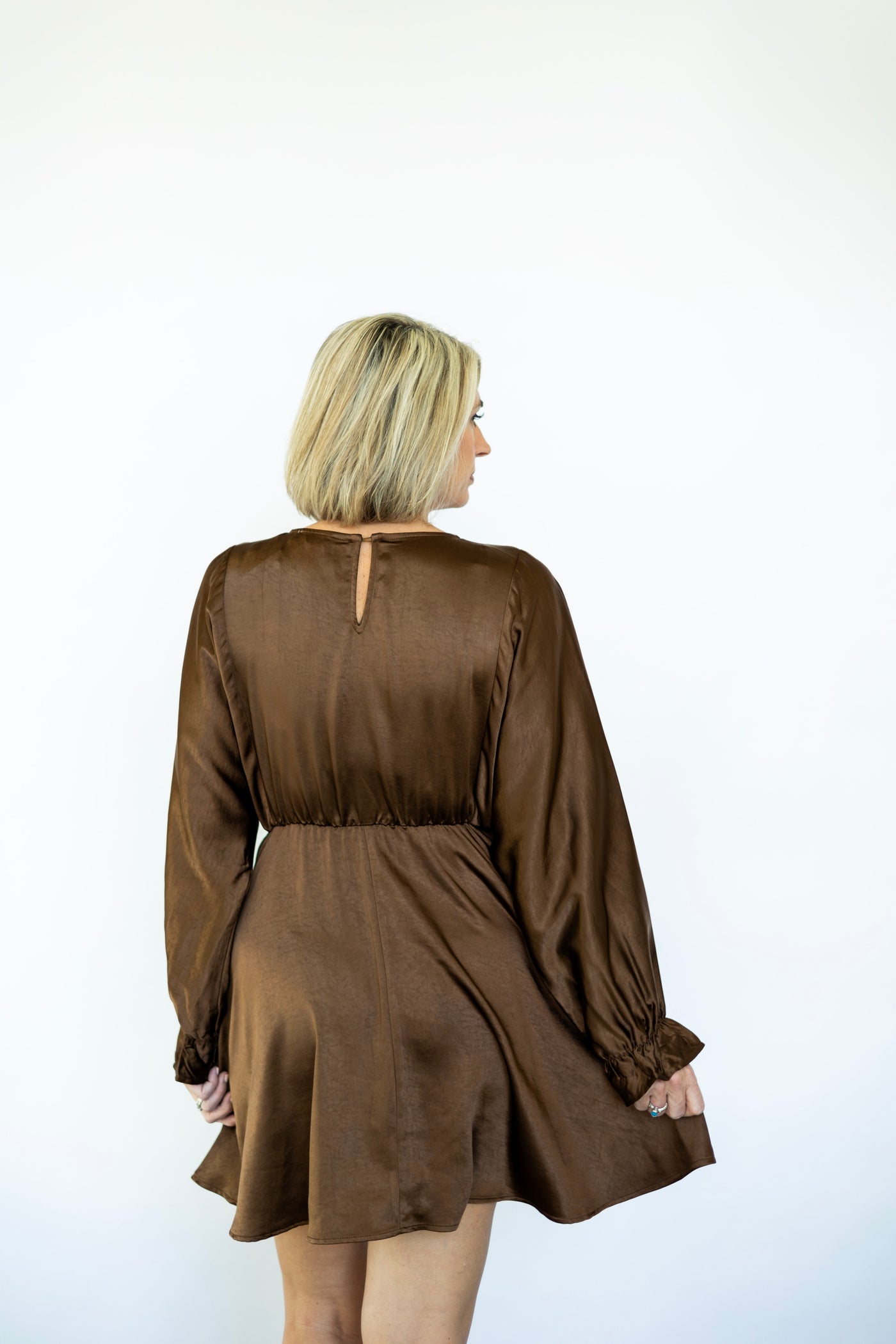 Warm Tea Dolman Sleeve Mini Dress