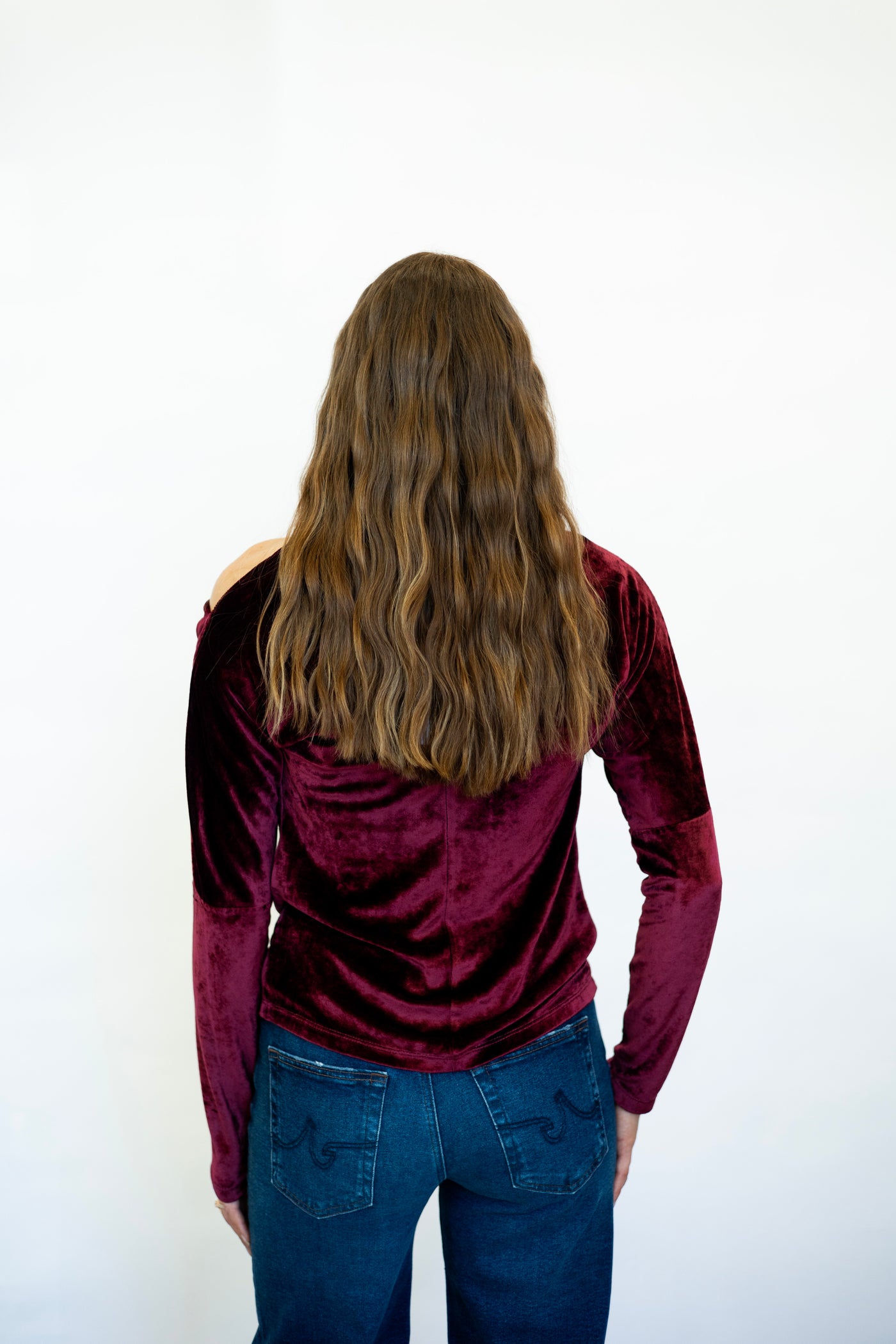 Slouch Shoulder Velvet Top