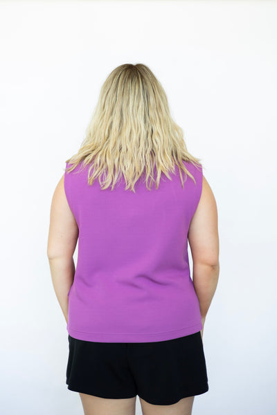 Purple sleeveless sweatshirt