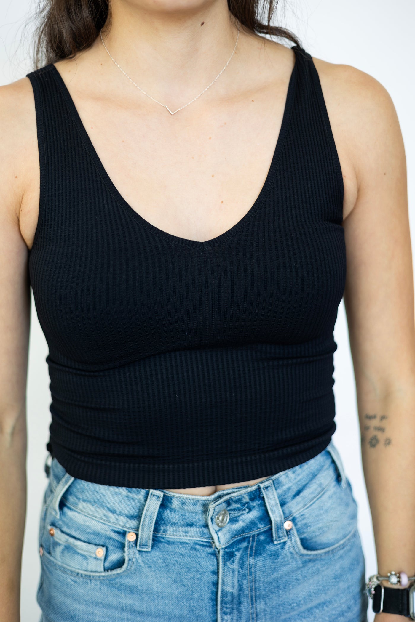 Vintage V Neck Crop Top