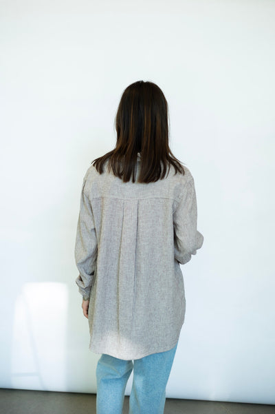 Striped Linen button down for women