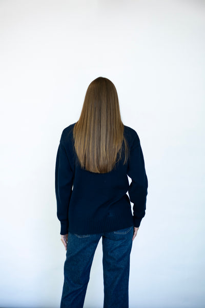 Navy blue, oversized sweater