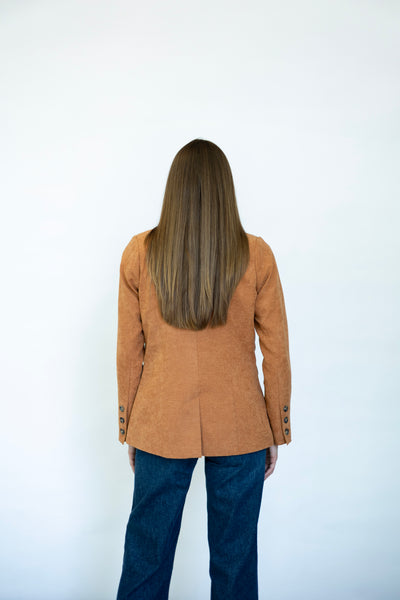 Orange, vintage washed, blazer for women