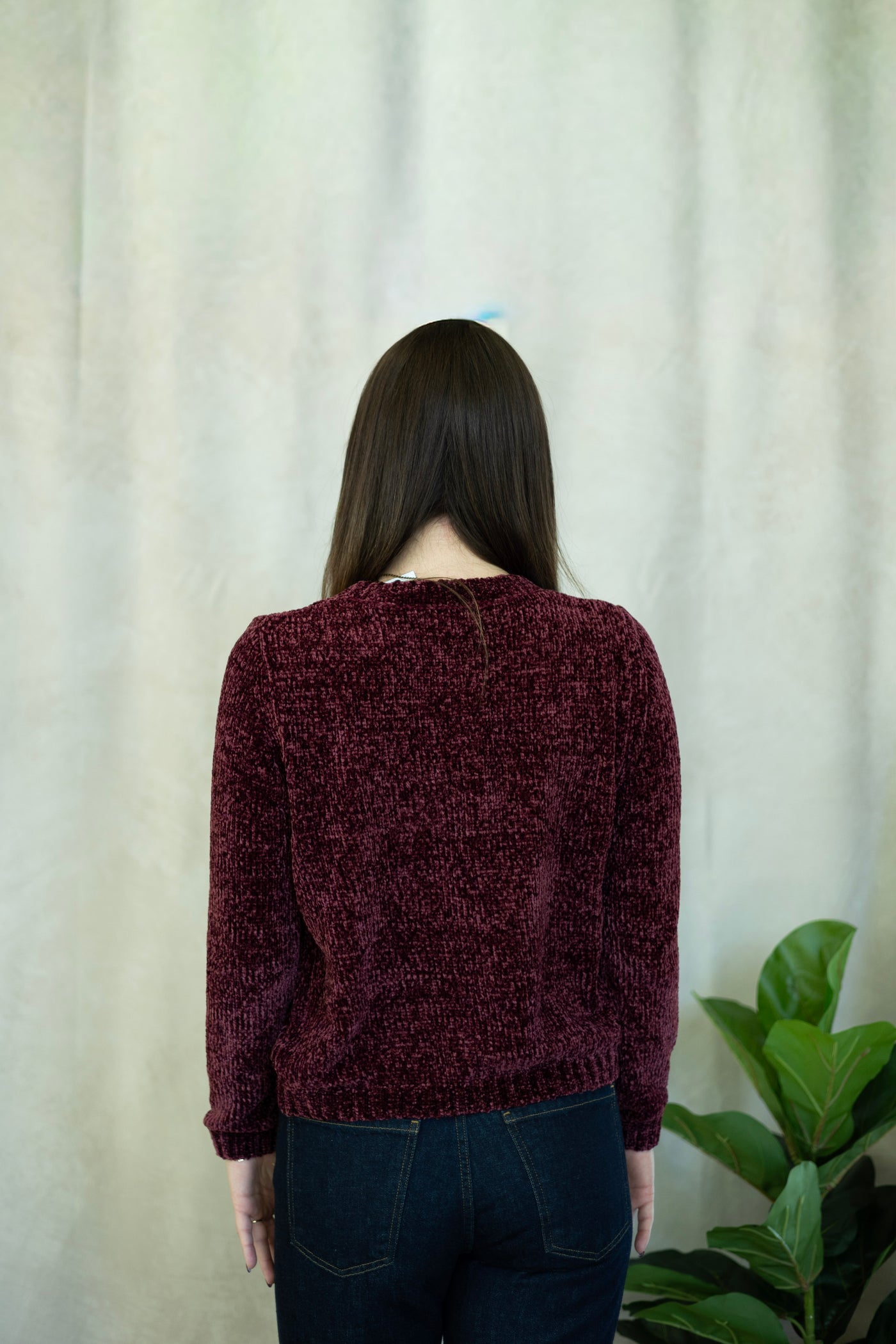 Fuzzy burgundy sweater 