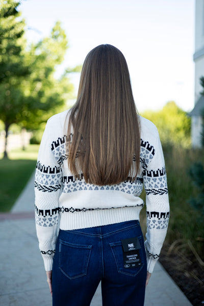 Aztec print women's sweater