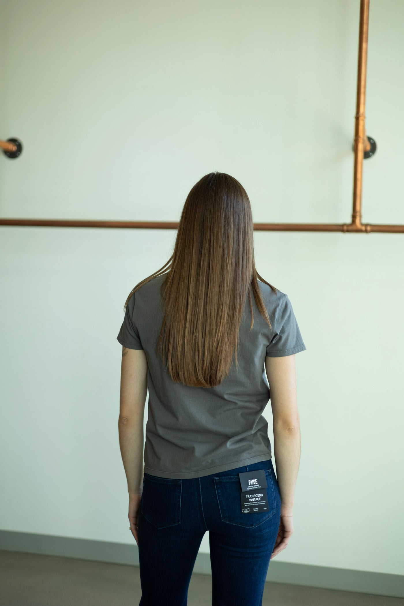Weekdays V-Neck Tee Washed Grey