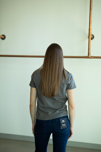 Weekdays V-Neck Tee Washed Grey