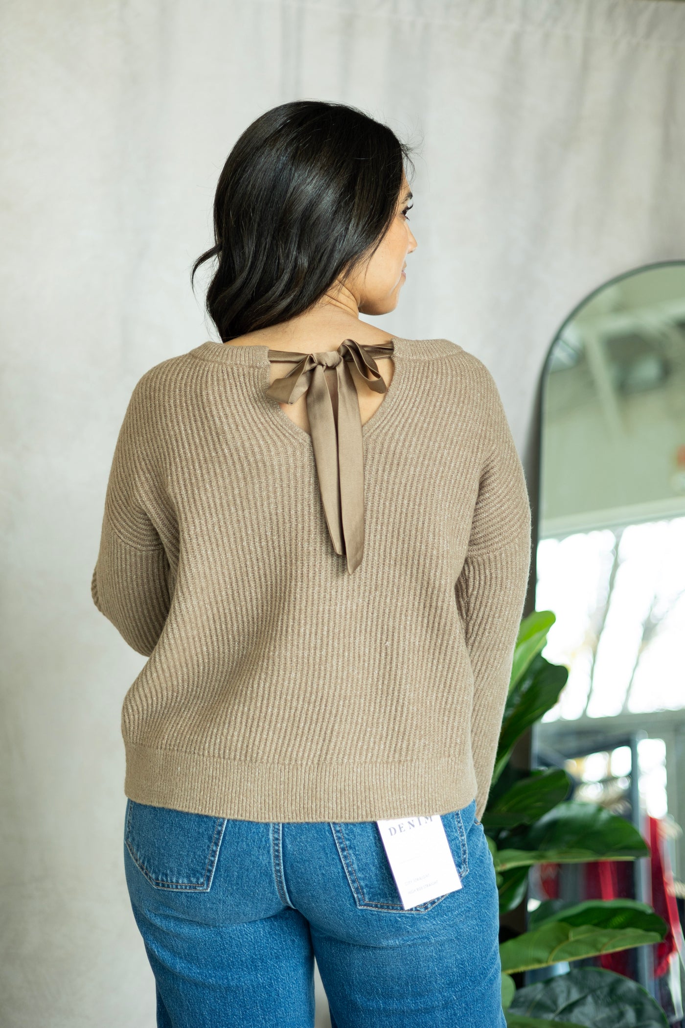 Stassi Satin Tie Sweater