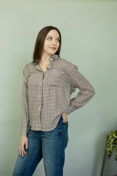 Soft plaid button up for women