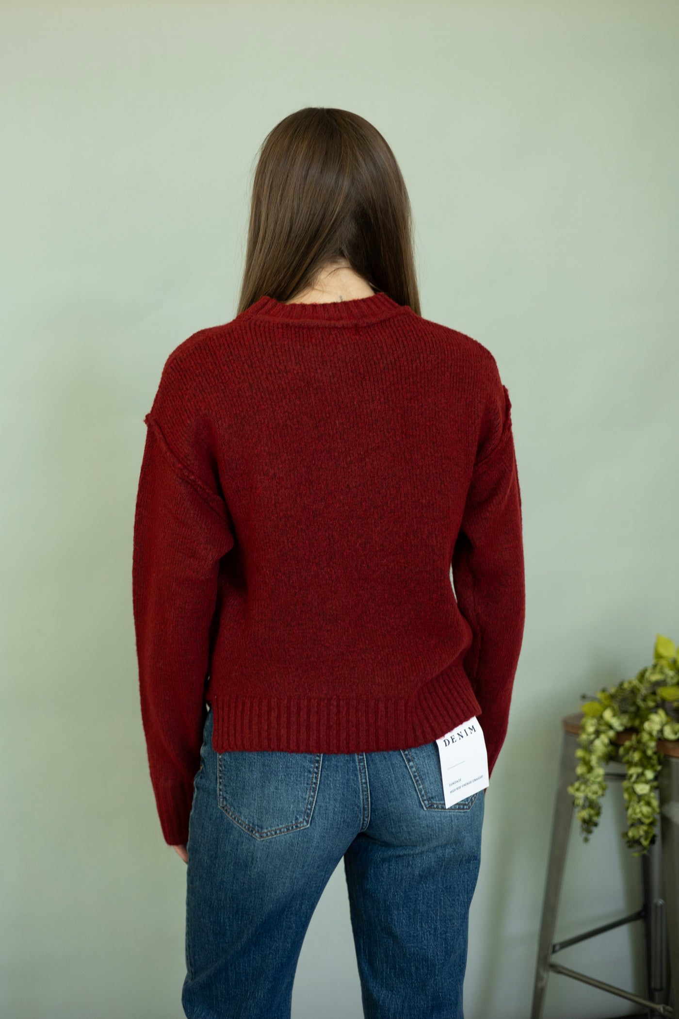 Classic red sweater for women