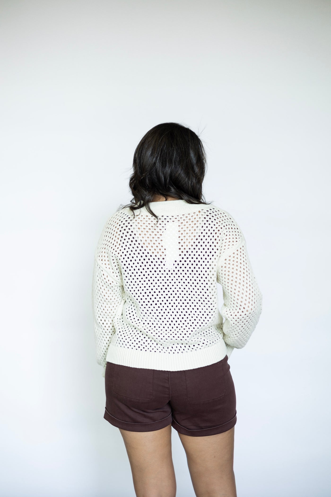 Women's open knit sweater