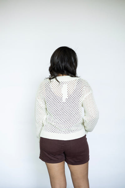 Women's open knit sweater