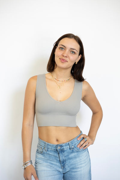 Plunge Rib Crop