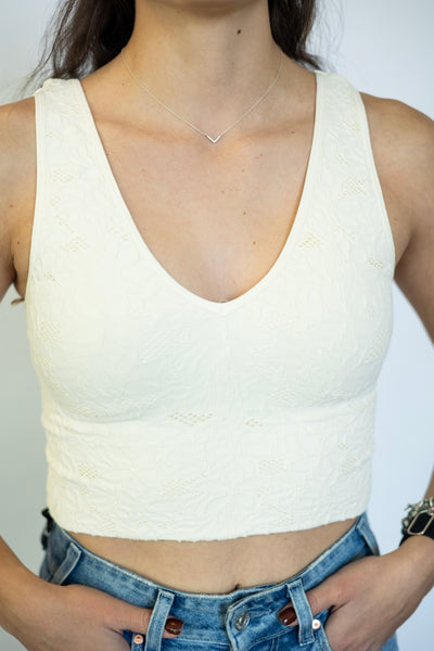 Lace V Neck Tank Top