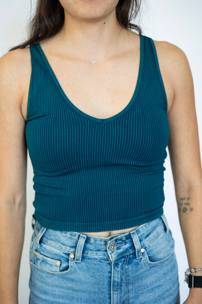 Vintage V Neck Crop Top