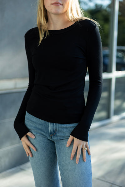 Ultra Soft Basic Long Sleeve Knit Top
