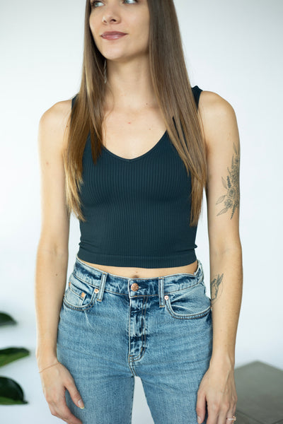 Reversible Ribbed Crop Top