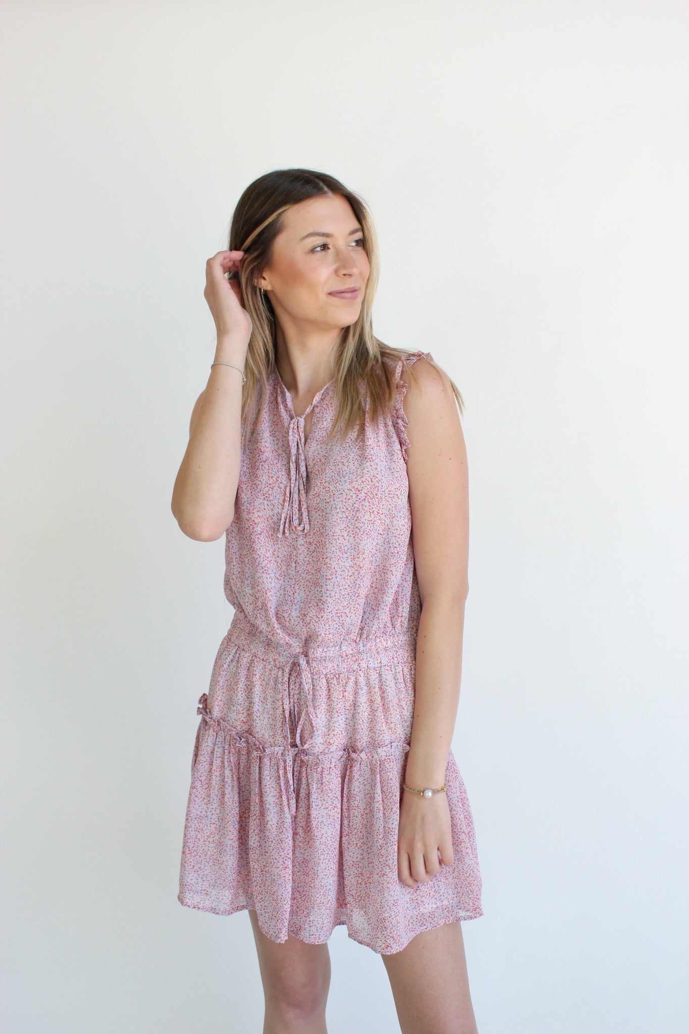 Ruffle Sleeve Print Dress