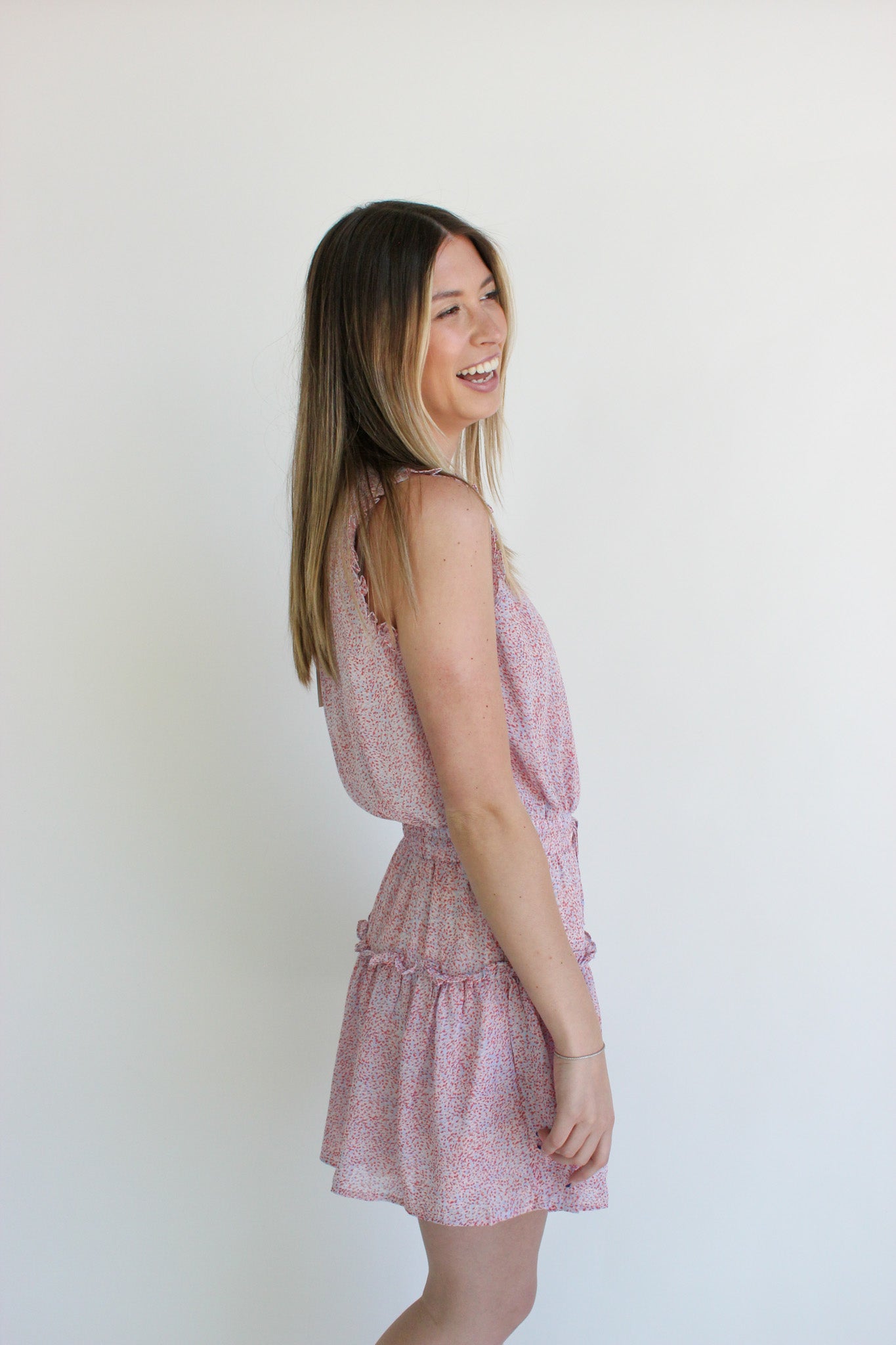 Ruffle Sleeve Print Dress