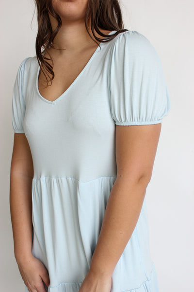 V-Neck Babydoll Dress