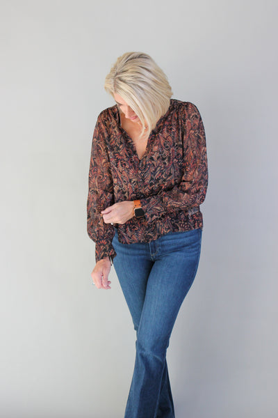 Ruffle Button Blouse