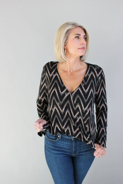 Surplice Bell Sleeve Top
