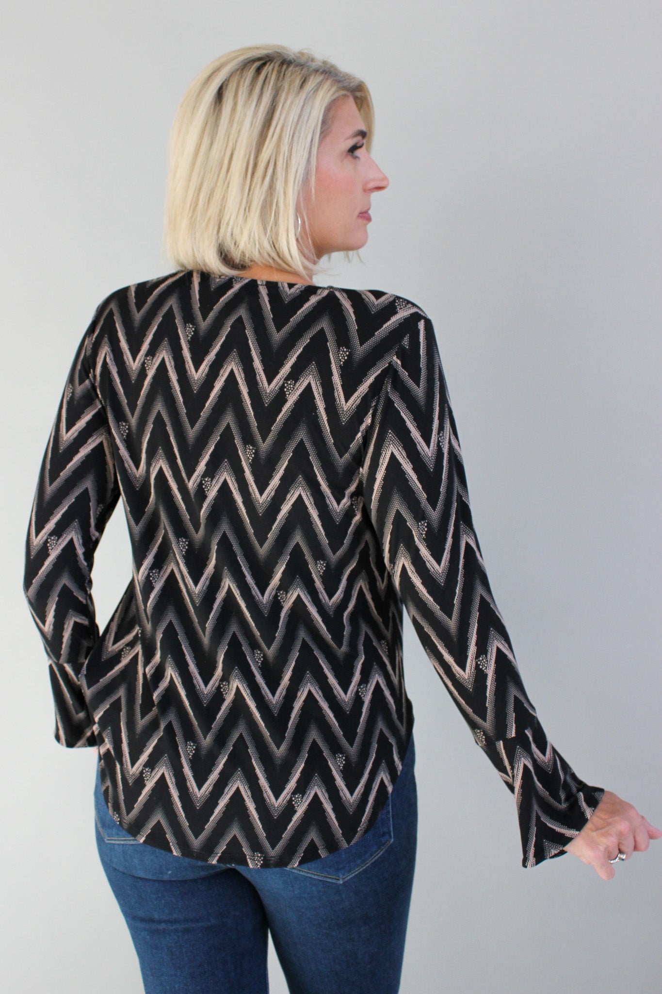 Surplice Bell Sleeve Top