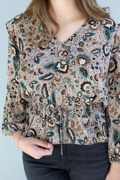 V-Neck Peplum Blouse