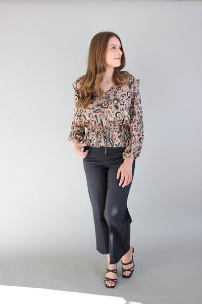 V-Neck Peplum Blouse