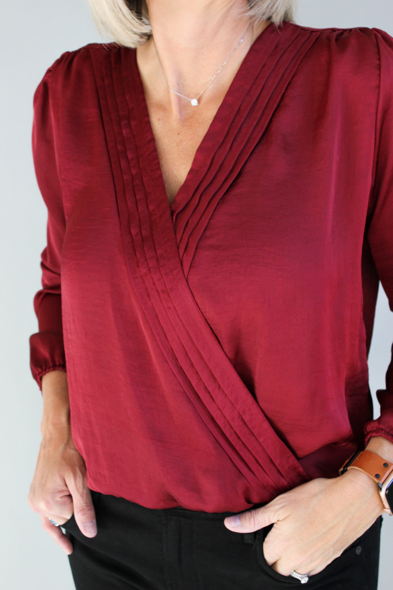Pleated Surplice Top