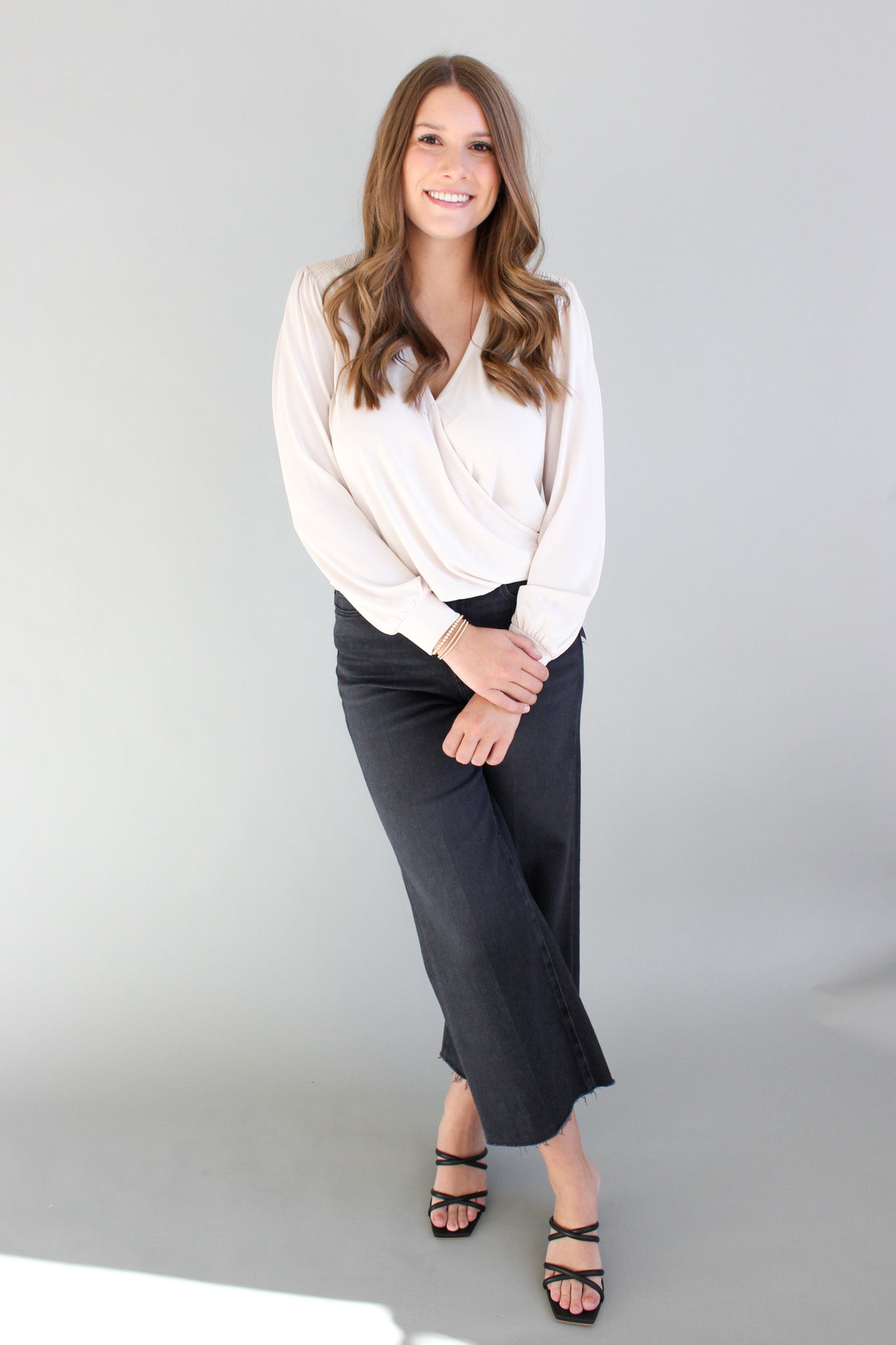 Smocked Cupro Blouse