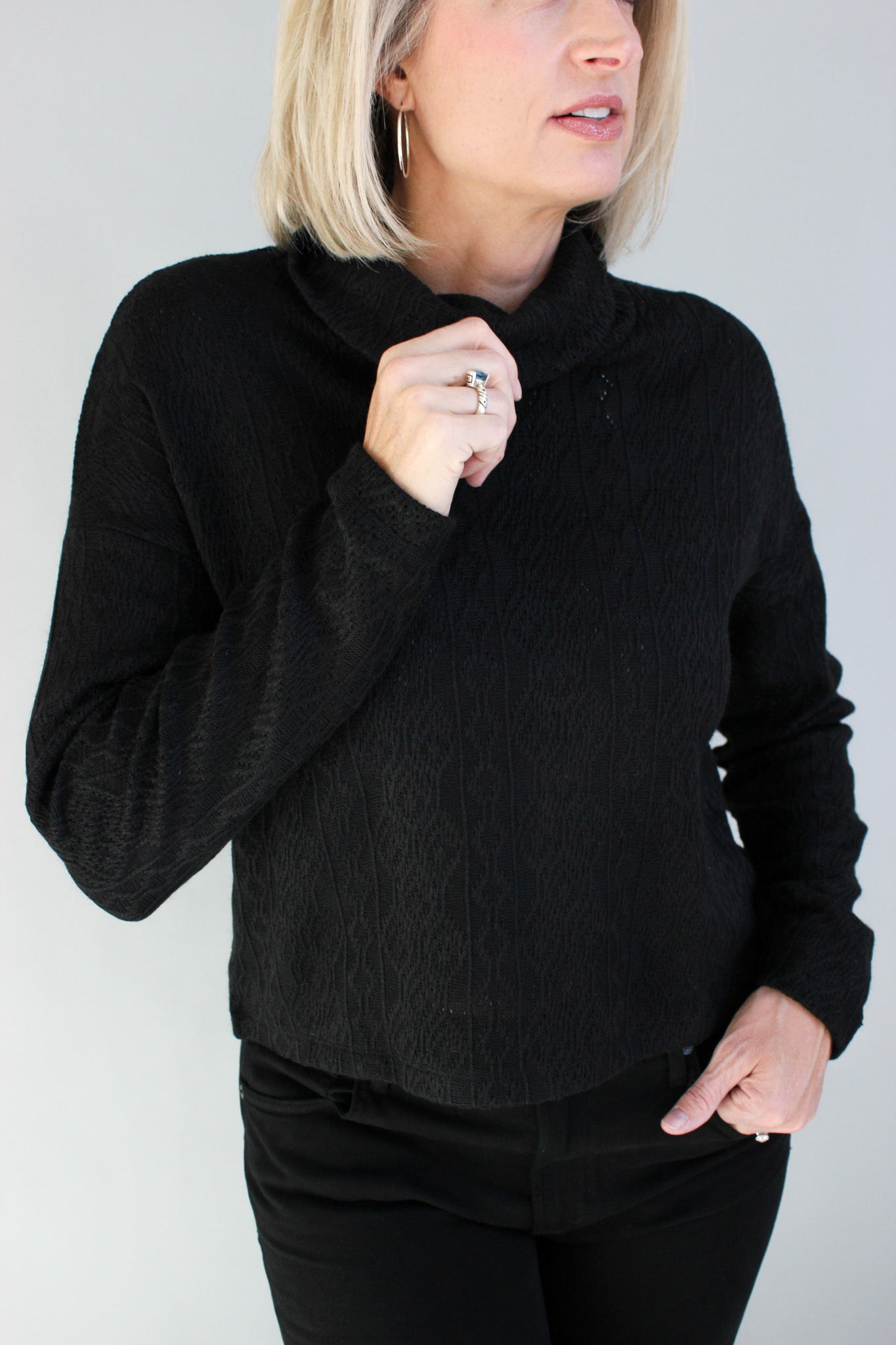 Boxy Crop L/S Turtlneck