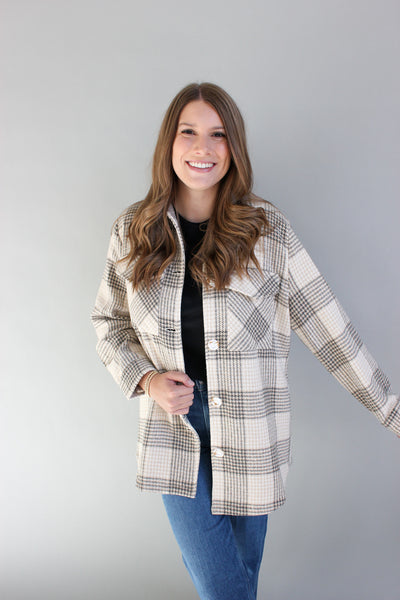 Flannel Button Down Jacket