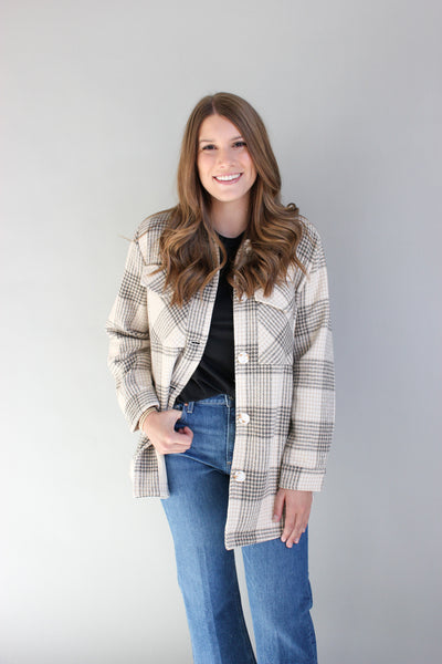 Flannel Button Down Jacket