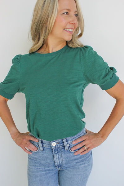 Ruched Sleeve Knit Top