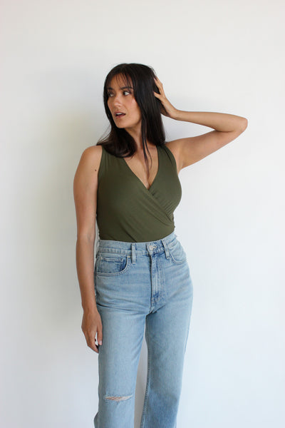 Modal Sleeveless Deep V-Neck Bodysuit