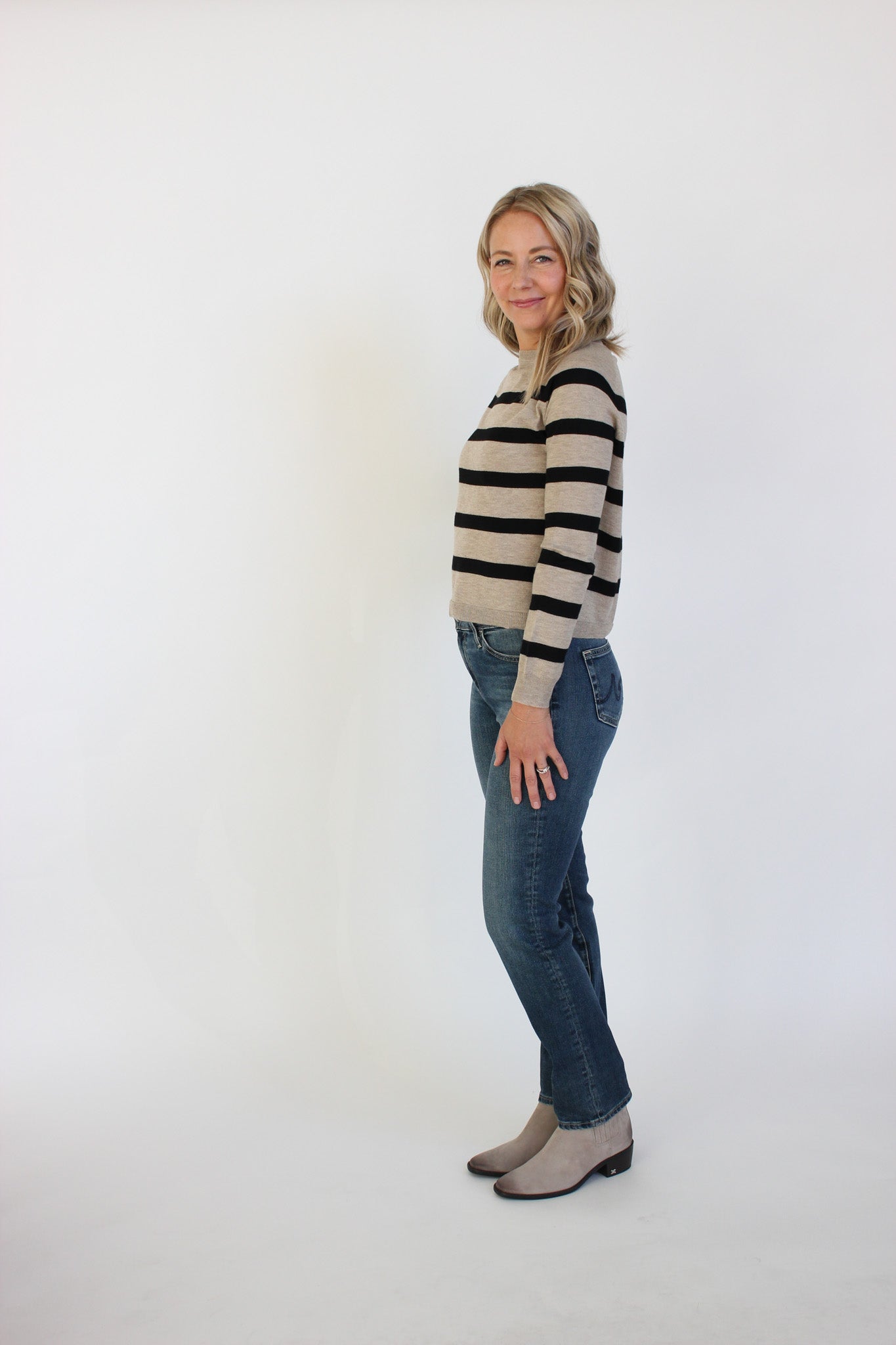 Striped Round Neck Sweater