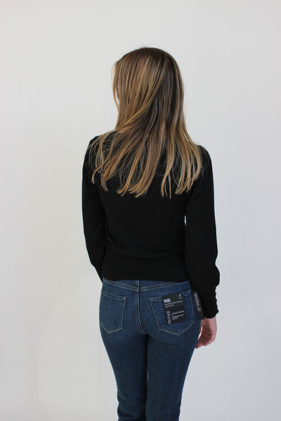 Jewel Button Sleeve Sweater
