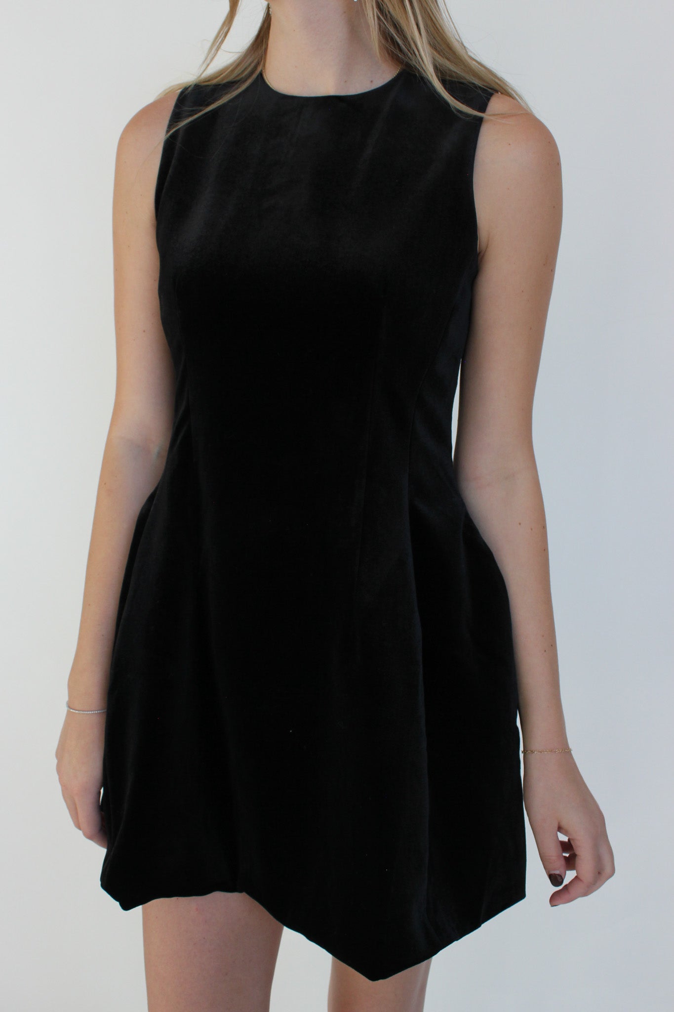 Velvet Pleated Cocktail Dress