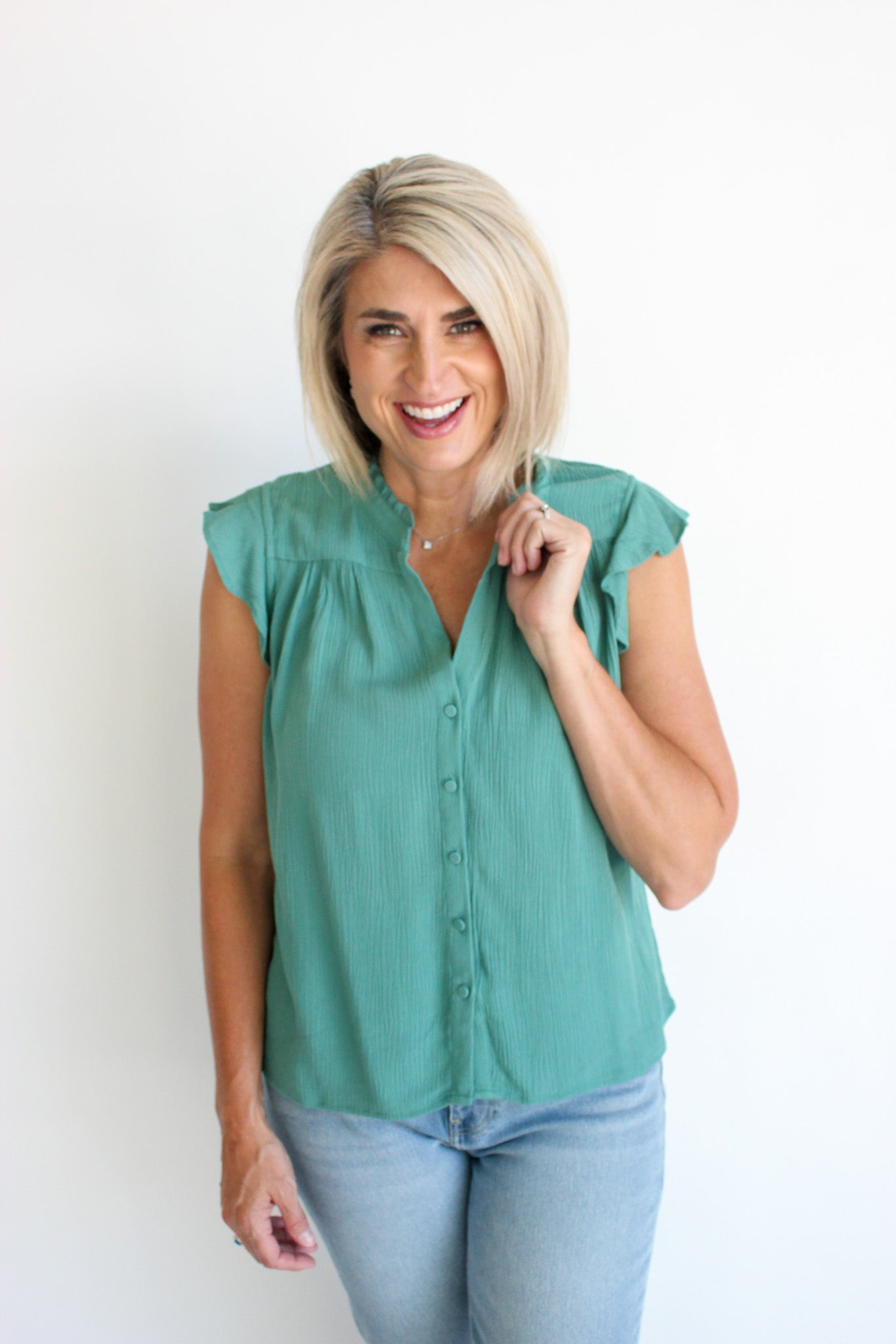 Short Slv Button Down