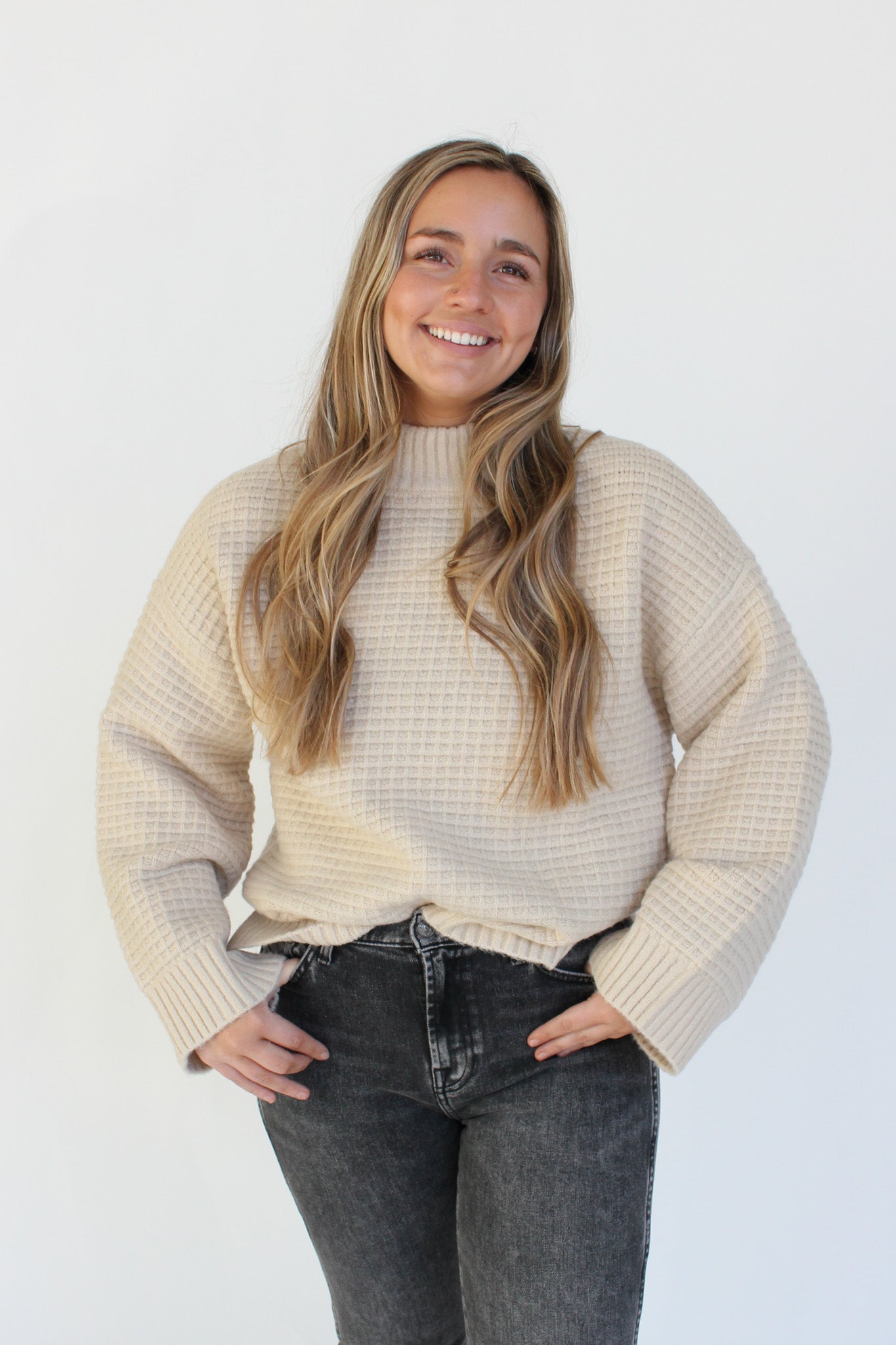Waffle Knit Sweater