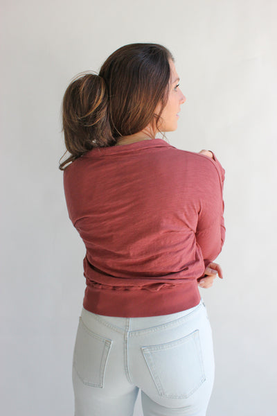 Collar L/S Rib Hem Tee