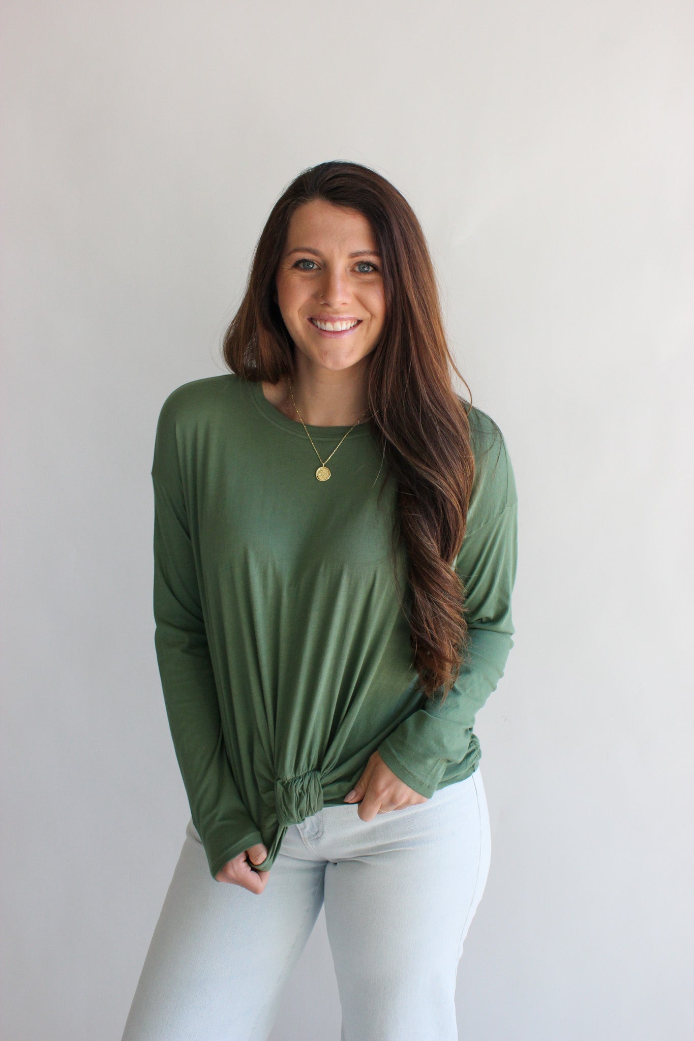 Knot Front Detail L/S Tee