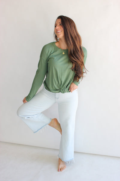 Knot Front Detail L/S Tee