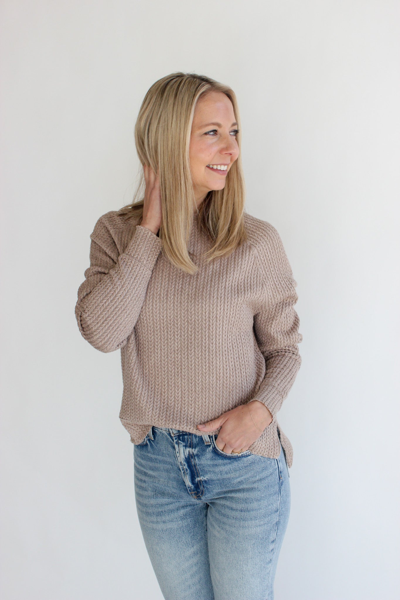 Harlow Hi-Low Crew Sweater