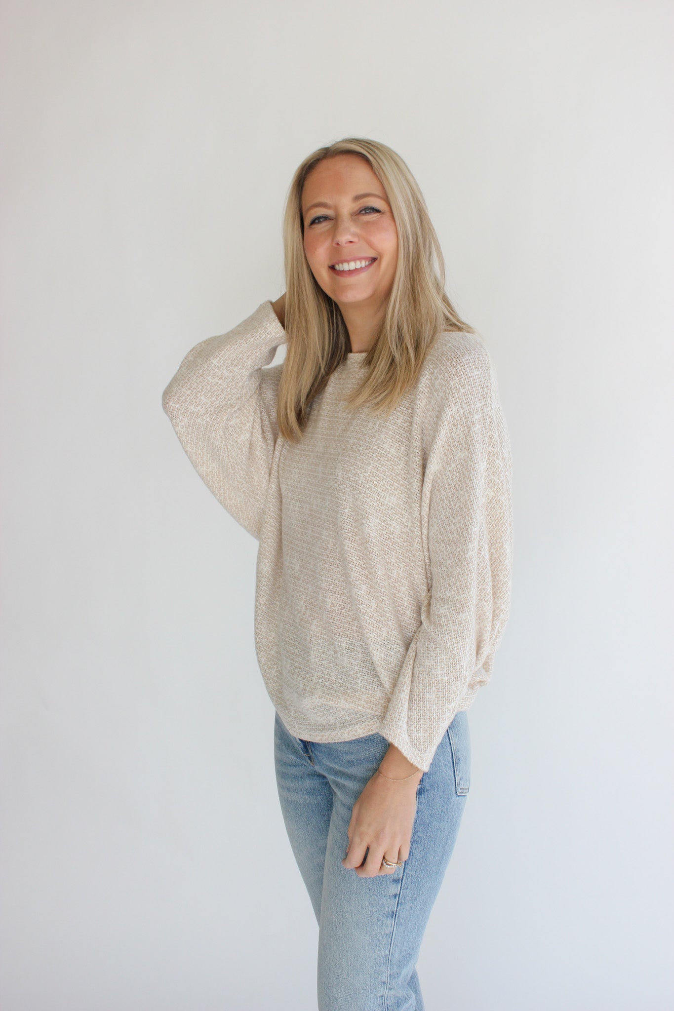 Billie Dolman Back Wrap Cutout Knit Top