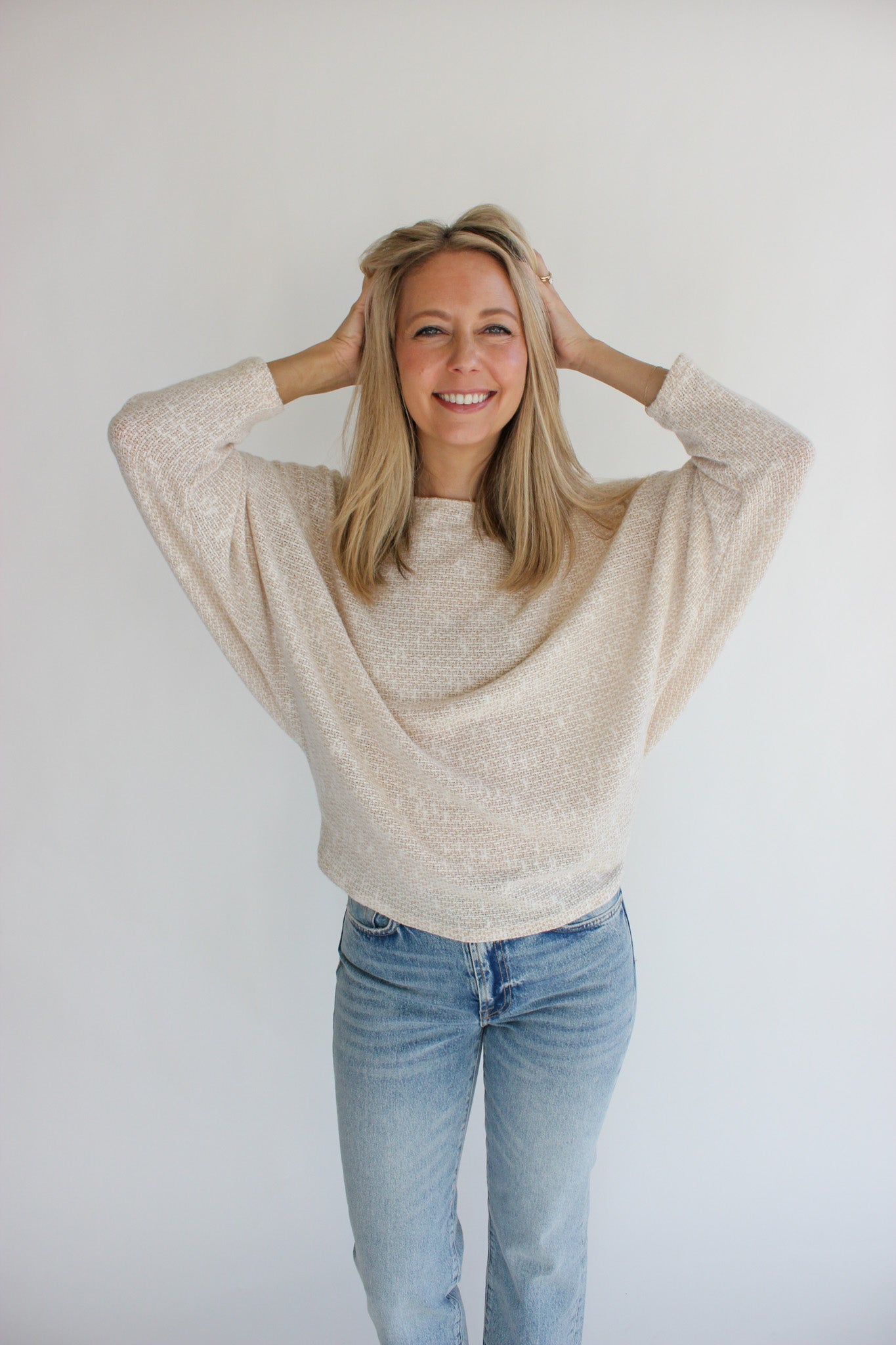 Billie Dolman Back Wrap Cutout Knit Top
