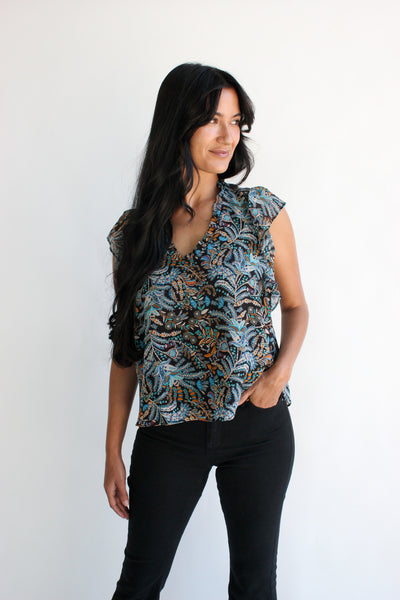 V-Neck Ruffle Tee