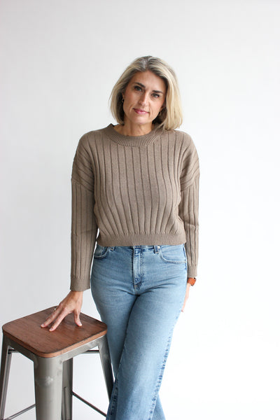 Wide Ribbed Knit Top